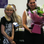 Choir director receives her bouquet